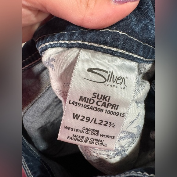 Silver Suki Mid Capri Size 29 - Picture 6 of 6